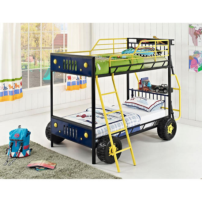 Dune Buggy Twin over Twin Bunk Bed - Blue