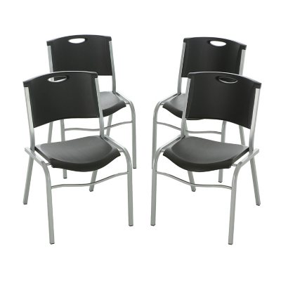 Lifetime Stacking Chair Black Choose A Quantity