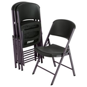 Lifetime Commercial Grade Contoured Folding Chair, Assorted Colors (4 Pack)