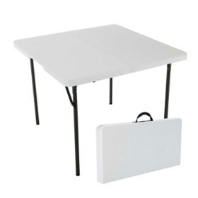 4 ft. Small Plastic Outdoor Bi-FoldingTable in White