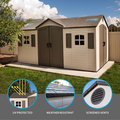 Lifetime Storage Shed: lifetime Garden Building Shed - 15' X 8' - Gray