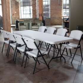 Lifetime Combo 8 Table And 8 Folding Chairs White Sam S Club