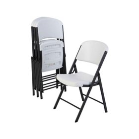 Lifetime Commercial Grade Contoured Folding Chair, 4 Pack, Choose a Color