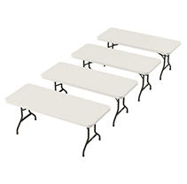 Lifetime 6' Commercial Grade Folding Table, Almond - 4 pk