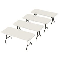 Lifetime 6' Commercial Grade Stacking Folding Table, 4 Pack, Choose a Color