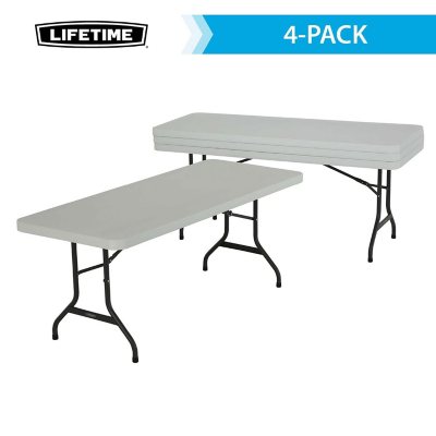 Lifetime Rectangular Folding Tables 2901 6-Ft White Table Top 22 Pack