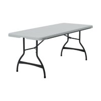 Lifetime 6' Commercial Stacking Folding Table, White Granite