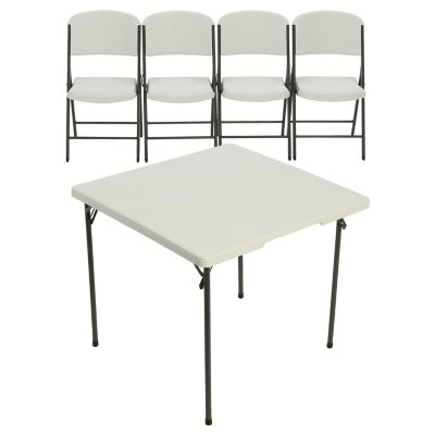 Lifetime 34 Card Table And 4 Chair Combo White