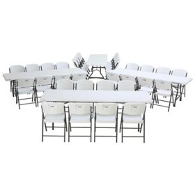 Lifetime (4) 8' Tables and (32) Chairs Combo (Commercial)