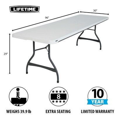 Lifetime 8' Commercial Grade Folding Table (Assorted Colors