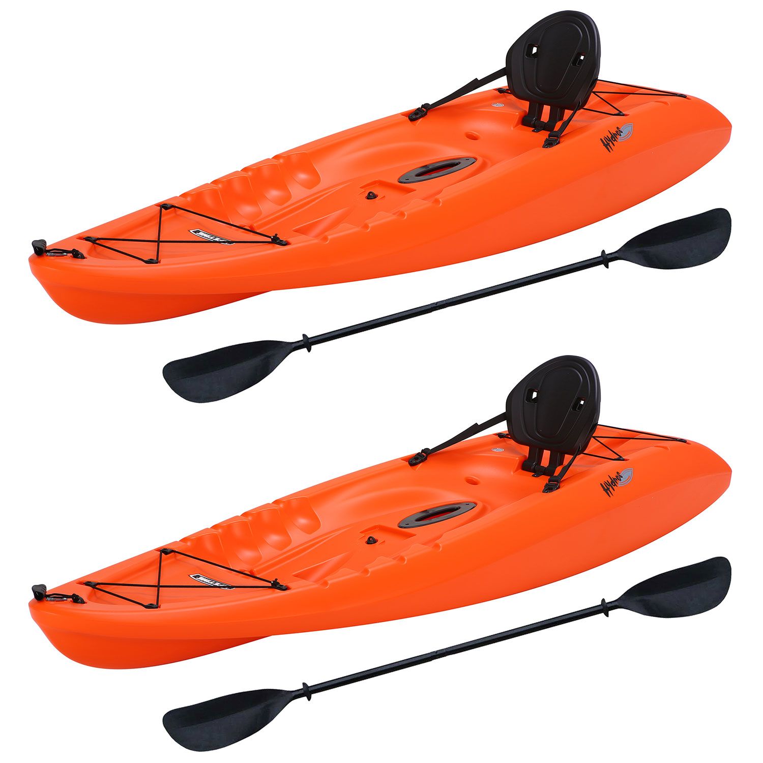 Lifetime Hydros Orange 101″ Kayak, 2 Pack + Paddles