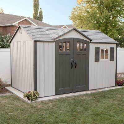 Lifetime Storage Shed: lifetime Garden Building Shed - 15' X 8' - Gray