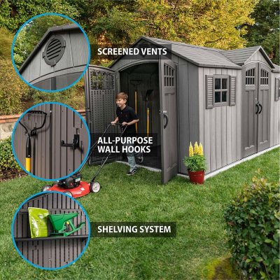 Lifetime 15 Ft X 8 Ft Outdoor Storage Shed - 60318 — Backyard Oasis