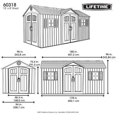 Lifetime 15 Ft X 8 Ft Outdoor Storage Shed - 60318 — Backyard Oasis