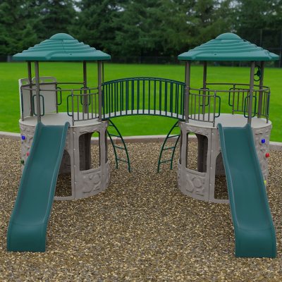 Lifetime playset best sale double slide