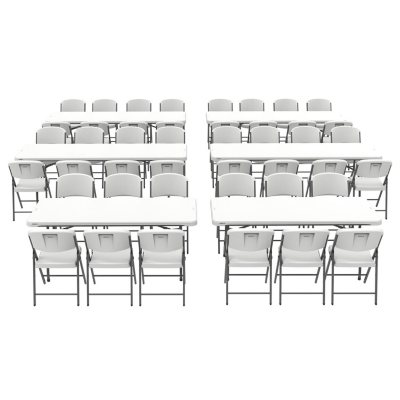 Lifetime Combo 4 8 Folding Tables 2 6 Folding Tables And 44 Folding Chairs Commercial Grade