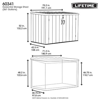 Lifetime 75 cu. ft. Horizontal Storage Shed - Sam's Club