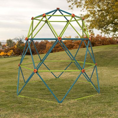 Lifetime Kid's Outdoor 7 ft. 3 in. H and 7 ft. 9 in. W Metal Climbing Tower, Blue and Lime Green (90994)