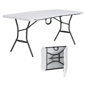 Lifetime 6-Foot Fold-In-Half Table Light Commercial (Available in White and Black)