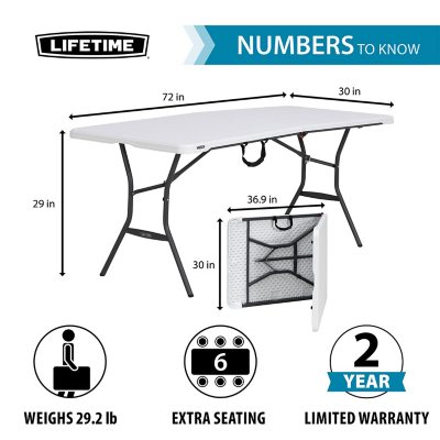 Lifetime 4' Light Fold-in-Half Adjustable Table