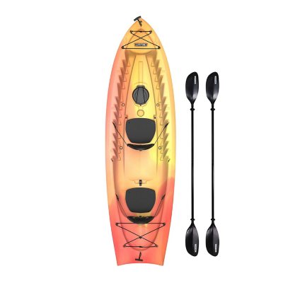 3 Person Plastic Sit on Top Canoe Family 2+1 Tandem Fishing Kayak