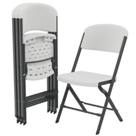 Lifetime Commercial Bypass Frame Folding Chair, Single and 4 Pack