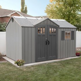 Lifetime 12.5 Ft. x 8 Ft. Outdoor Storage Shed, Storm Dust