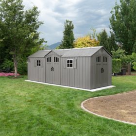 Lifetime 20' x 8' Dual Entry Outdoor Storage Shed, Storm Dust