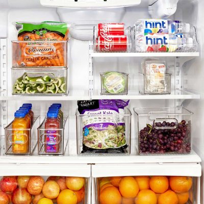 iDesign 3-Piece Recycled Plastic Refrigerator Organizer Clear/White