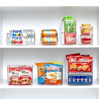  iDesign Plastic Refrigerator and Freezer Storage Bin with Lid,  BPA-Free Organizer for Kitchen, Garage, Basement, 6 x 6 x 14.5, Clear