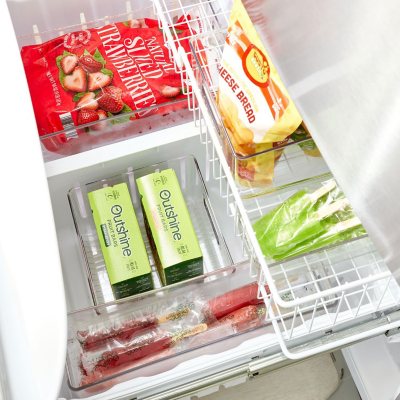iDesign Plastic Refrigerator and Freezer Storage Bin with Lid, BPA-Free  Organizer for Kitchen, Garage, Basement, 6 x 6 x 14.5, Clear