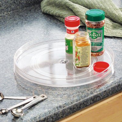 Under shelf lazy susan/rotating pill bottle organizer