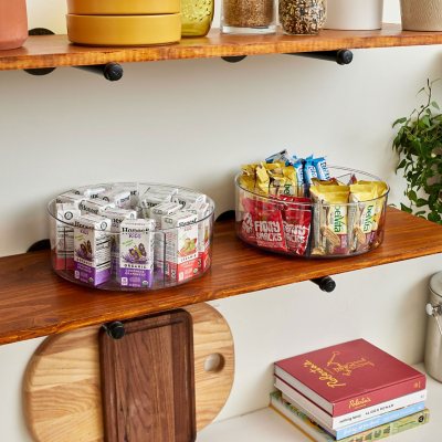 Under shelf lazy susan/rotating pill bottle organizer