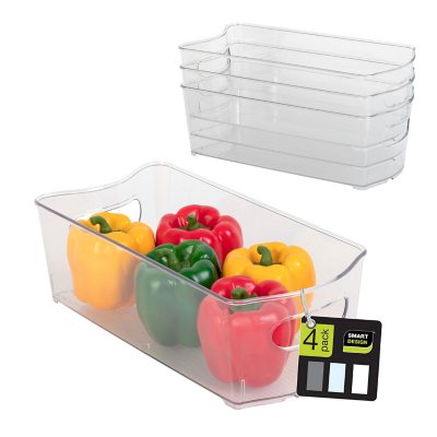 mDesign Stacking Plastic Storage Kitchen Bin - 2 Pull-Out Drawers, 8 Pack,  Clear
