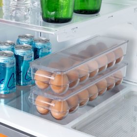 Smart Design Set of 2 Refrigerator Egg Tray with Lid 14.65" x 3.25"