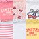 Yellow/Coral, variant on Limited Too Girls 6-Pack Lettuce Edge Quarter Crew Sock