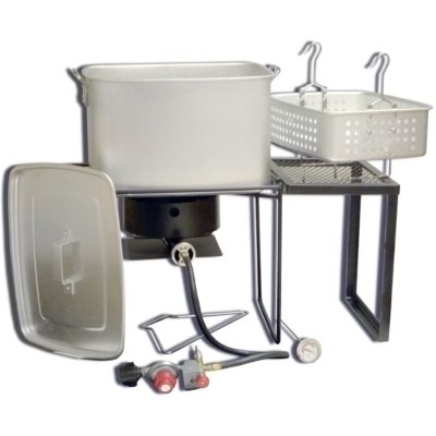 16 Rectangular Outdoor Cooker Package with Rectangular Fry Pan