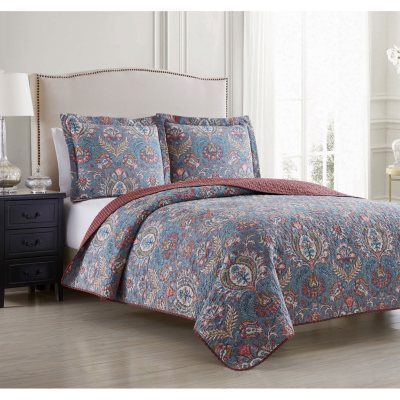 Waverly Newbridge Oversized 3 Piece Reversible Quilt Set (Various Sizes ...