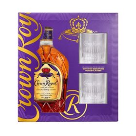 Crown Royal Fine Deluxe Canadian Blended Whisky with Two State Glasses (1.75 L)