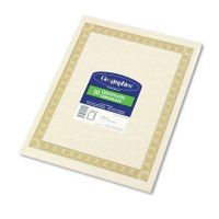 Geographics - Parchment Paper Certificates, 8-1/2 x 11, Natural Diplomat Border -  50/Pack