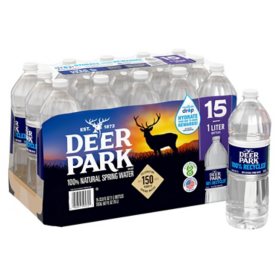Deer Park 100% Natural Spring Water 1 L, 15 pk.