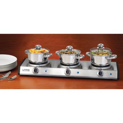 Nostalgia Electrics 3-Section Stainless-Steel Buffet 