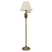 Swing-Arm Floor Lamp, Antique Brass Finish
