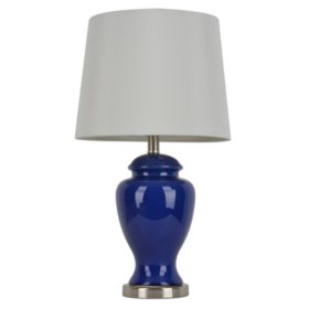 Ceramic Table Lamp, Rich Blue