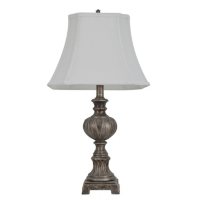 Traditional Table Lamp, Antique Silver