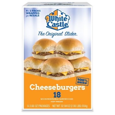 Banquet Cheeseburger Sliders Frozen Snack Twin Pack, 3.9 Ounce bags, 3  Count, Easy Meals