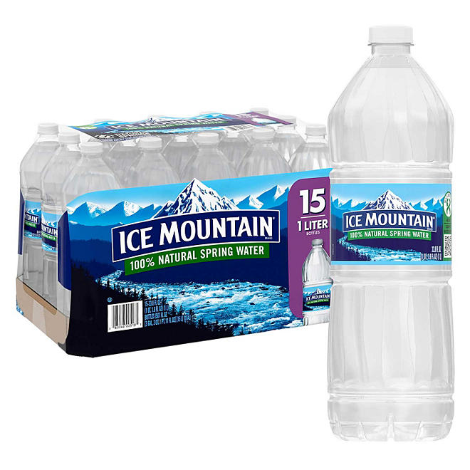 Ice Mountain 100% Natural Spring Water 1 L, 15 pk.
