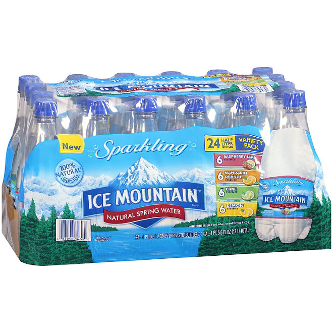 Ice Mountain Sparkling Water Variety Pack (.5L bottles, 24 pk.)