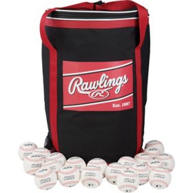 Rawlings Official League Recreational 8U Baseballs and Soft Sided Ball Bag with Carry Straps, 24 OLB3 Baseballs (Ages 8 & Under)