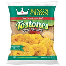 King's Crown Tostones Green Plantains, Frozen 4 lb.